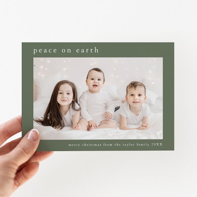 EMELIA Green Family Foto Weltfrieden Weihnachten (EMELIA Green Family Photo Peace On Earth Christmas Holiday Card)