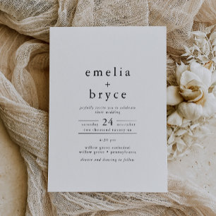 EMELIA Lässige Minimalistische, einzigartige neutr Einladung