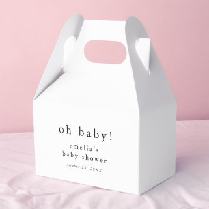 EMELIA Minimalistisch Boho Simple Oh Baby Dusche Geschenkschachtel