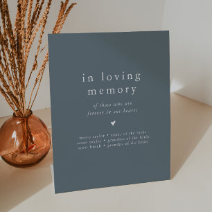 EMELIA Navy Blue in Love Memory Wedding Memorial Sockelschild