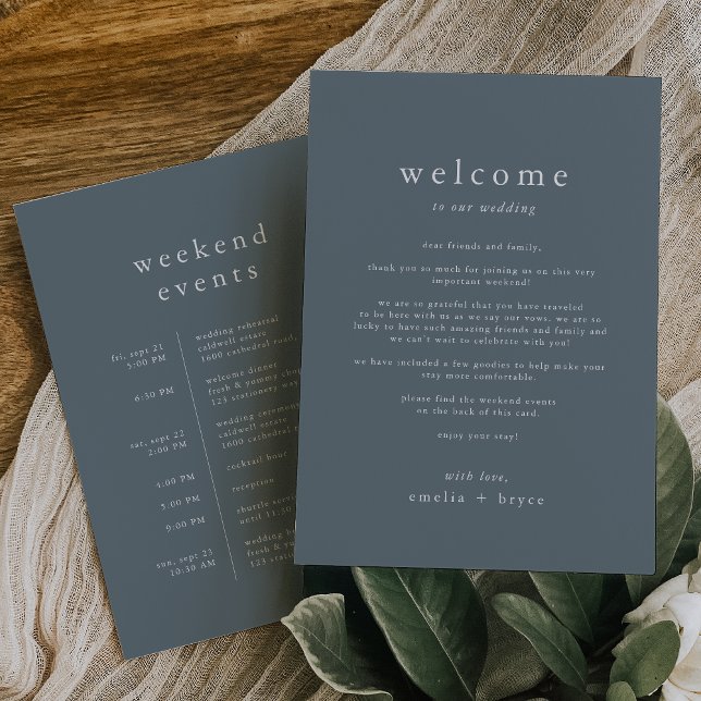 EMELIA Navy Hochzeitwochenende Vorlage (EMELIA Navy Wedding Weekend Itinerary Template)
