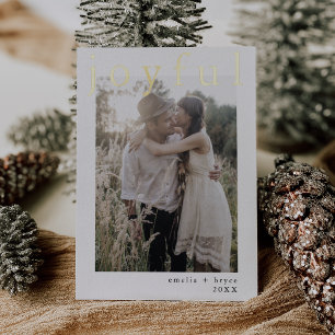 EMELIA Red Gold Foil Xmas Foto Feierliche Weihnach Folien Feiertagskarte