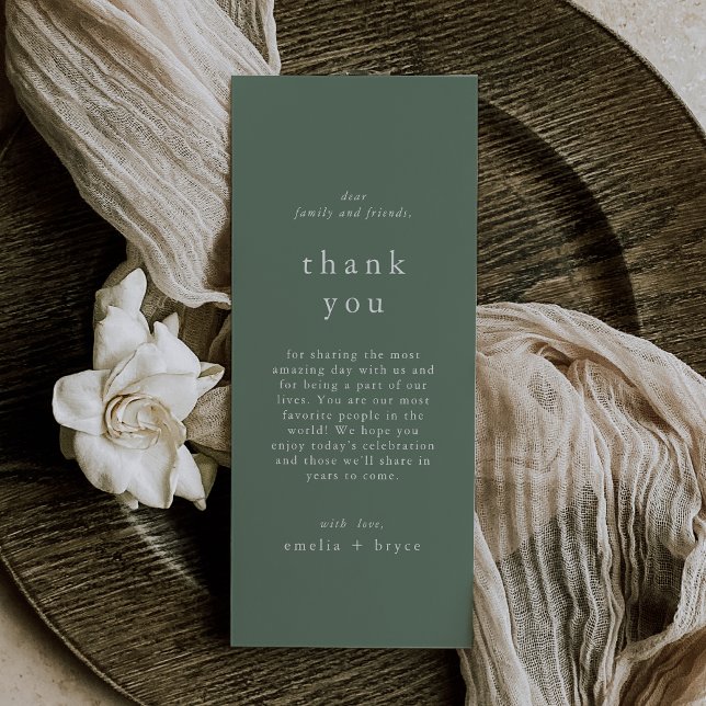 EMELIA Rustic Nature Wedding Table Vielen Dank Kar Menükarte (EMELIA Rustic Nature Wedding Table Thank You Cards)