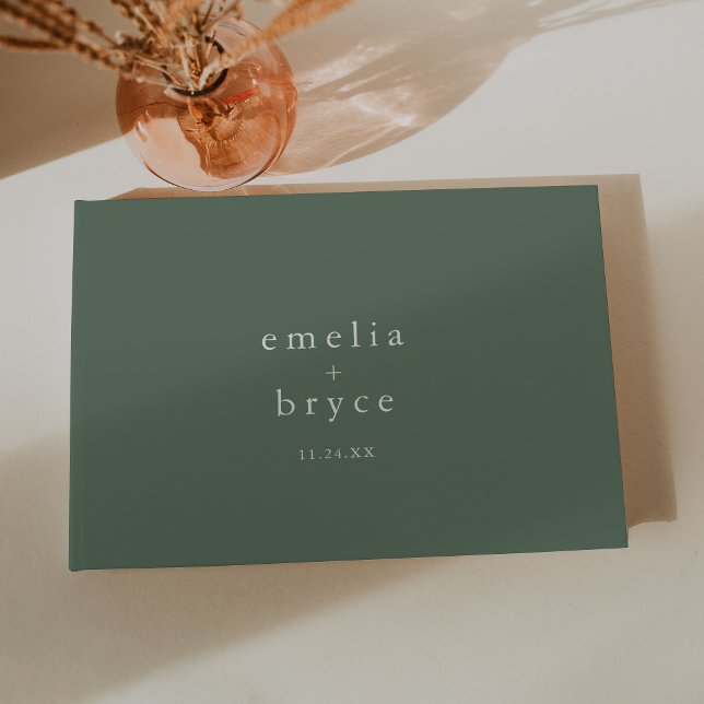 EMELIA Rustikale, einfache, moderne Schönheit Natu Gästebuch (EMELIA Rustic Simple Modern Sage Nature Wedding Guest Book)