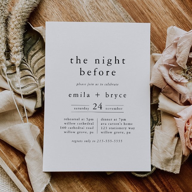 EMELIA Rustikale Nacht vor Probe Abendessen Einladung (EMELIA Rustic The Night Before Rehearsal Dinner Invitation)