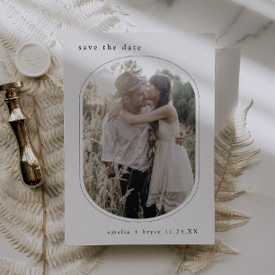 EMELIA Rustikales Oval Foto Moderne Hochzeit Save The Date