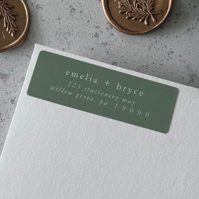 EMELIA Sage Green Forest Rücksendeadressen-Aufkleb (EMELIA Sage Green Forest Return Address Labels)