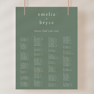 EMELIA Sage Modern Wedding Seating Chart Template Poster
