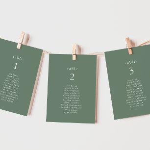 EMELIA Sage Mountain Wedding Seating Chart Cards