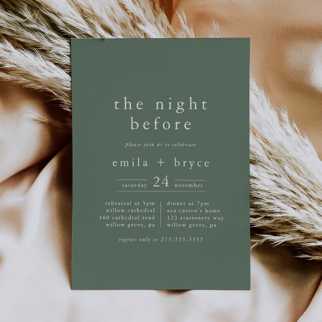 EMELIA Sage The Night Before Probe Dinner Einladung (EMELIA Sage The Night Before Rehearsal Dinner Invitation)