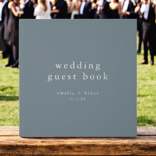 EMELIA Silver Foil Dusty Blue Winter Boho Wedding Gästebuch