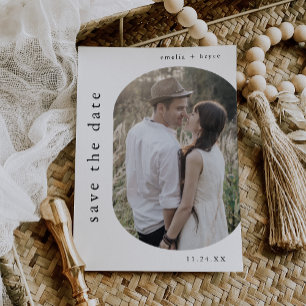 EMELIA Simple Modern Foto Boho Winter Wedding Save The Date