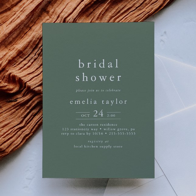 EMELIA Simple Modern Mountain Rustikales Brautpart Einladung (EMELIA Simple Modern Mountain Rustic Bridal Shower Invitation)