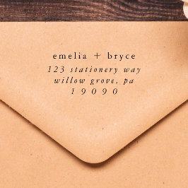EMELIA Simple Rubber Wedding Rücksendeadresse Brie Gummistempel