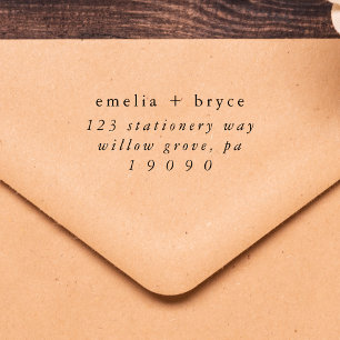 EMELIA Simple Rubber Wedding Rücksendeadresse Brie Gummistempel