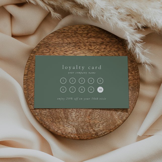 EMELIA Simple Sage Green Business Prämie 10 Punch Treuekarte (EMELIA Simple Sage Green Business Reward 10 Punch Loyalty Card)