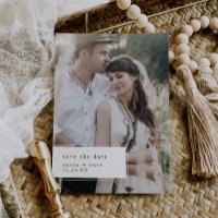 EMELIA White Black Rustic Foto Simple Wedding