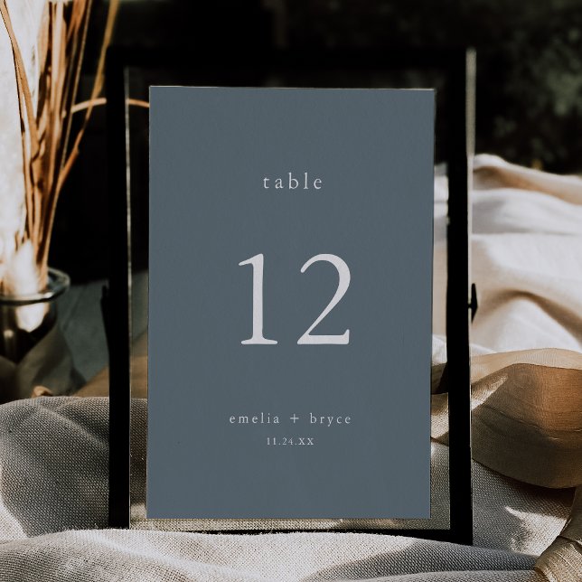 EMELIA Winter Dusty Blue Wedding Tischnummern (EMELIA Winter Dusty Blue Wedding Table Numbers)