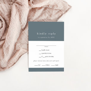 EMELIA Winter Minimalistisch Dark Dusty Blue Weddi RSVP Karte