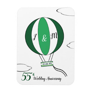 Emerald 55. Hochzeitstag Heißluftballon Magnet