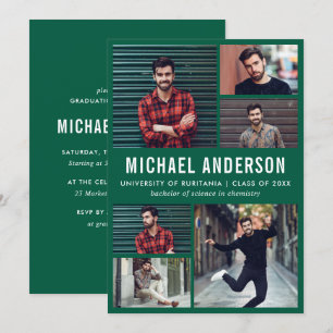 Emerald   6 Foto Chalkboard Graduation Party Einladung