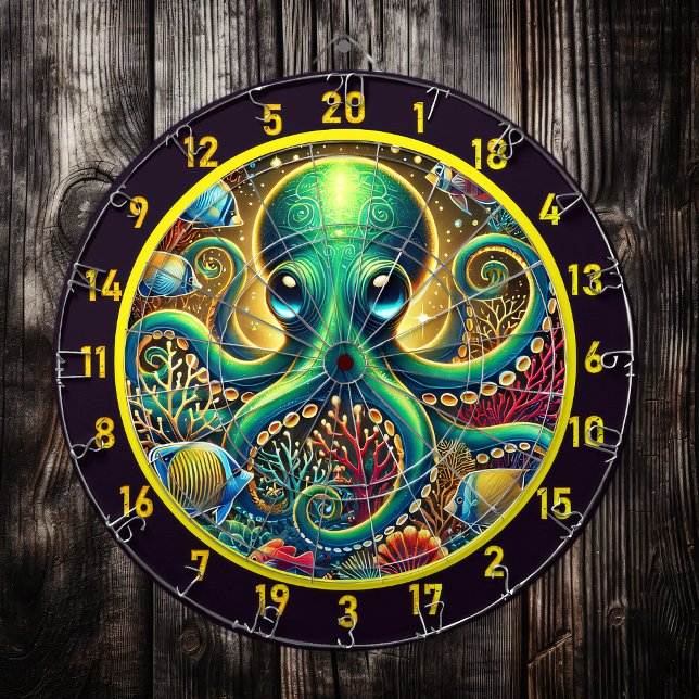 Emerald Abyss Octopus Dartboard Dartscheibe (Von Creator hochgeladen)