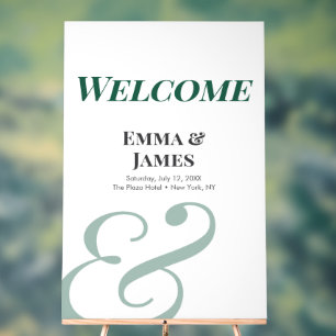 Emerald Ampersand Hochzeit   Acryl-Willkommensschi Acrylschild