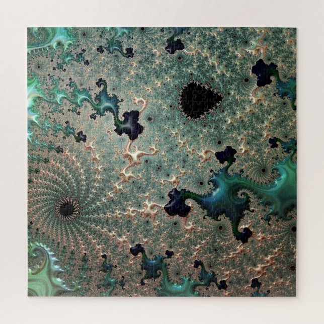Emerald and Gold Mandelbrot Jigsaw Puzzle (Vertikal)