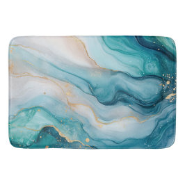 Emerald and Gold Marble Elegance Badematte