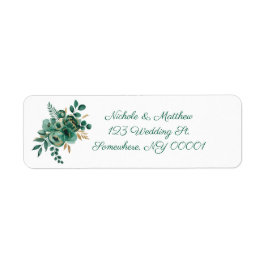Emerald and Gold Wedding Return Address