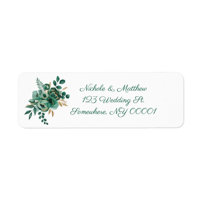 Emerald and Gold Wedding Return Address (Vorne)