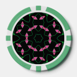 Emerald and Pink Kaleidoscope Pokerchips