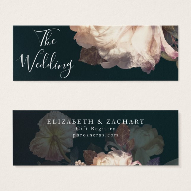 Emerald Antique Vintage Geschenkregisterkarte Beip (Vorne & Hinten)