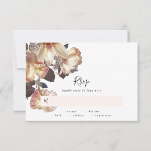 Emerald Antique Vintage Wedding RSVP Card Karte
