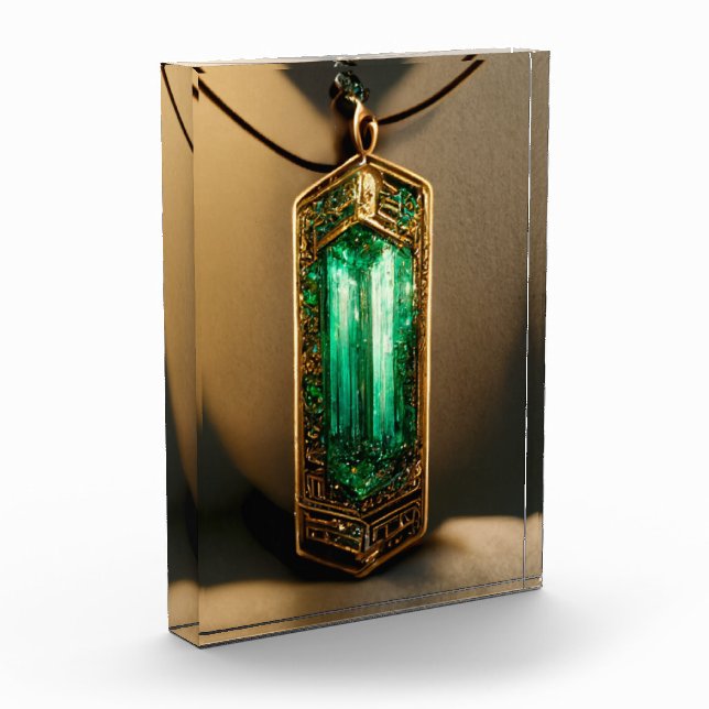 Emerald Art Deco Anhänger Fotoblock (Links)
