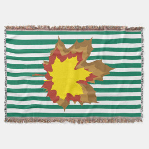 Emerald Autumnal Streifen mit Blätter Decke