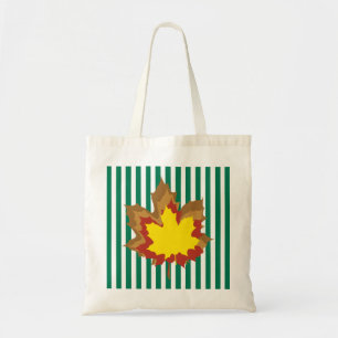Emerald Autumnal Stripes Tragetasche
