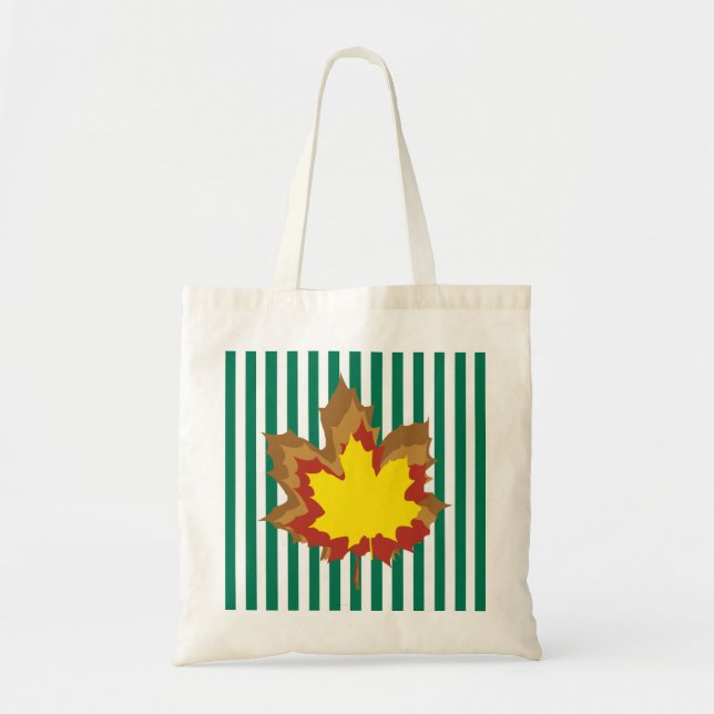 Emerald Autumnal Stripes Tragetasche (Vorne)