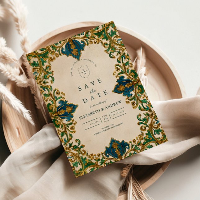 Emerald Baroque Islamic Wedding Save The Date (Von Creator hochgeladen)