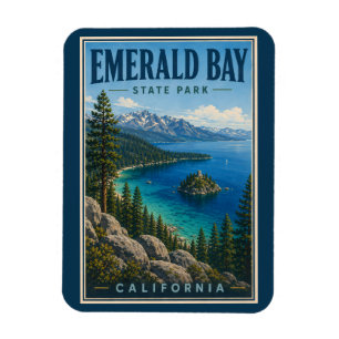 Emerald Bay State Park California Illustration Magnet