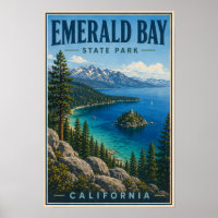 Emerald Bay State Park California Illustration