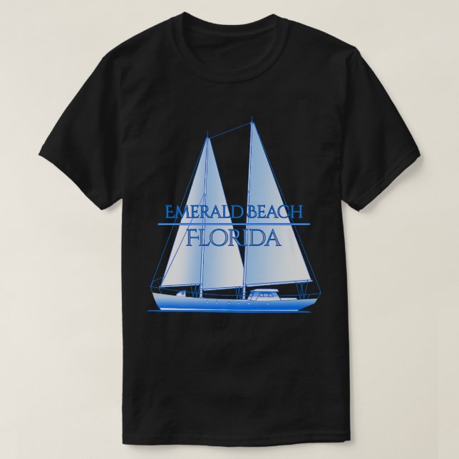 Emerald Beach Florida Coastal Nautical Sailing Sai T-Shirt (Design vorne)