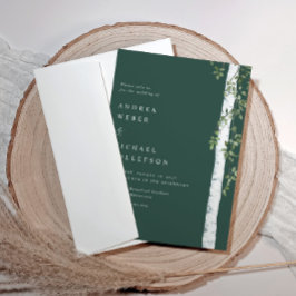 Emerald Birch Tree Aspen Greenerity Wedding Einladung
