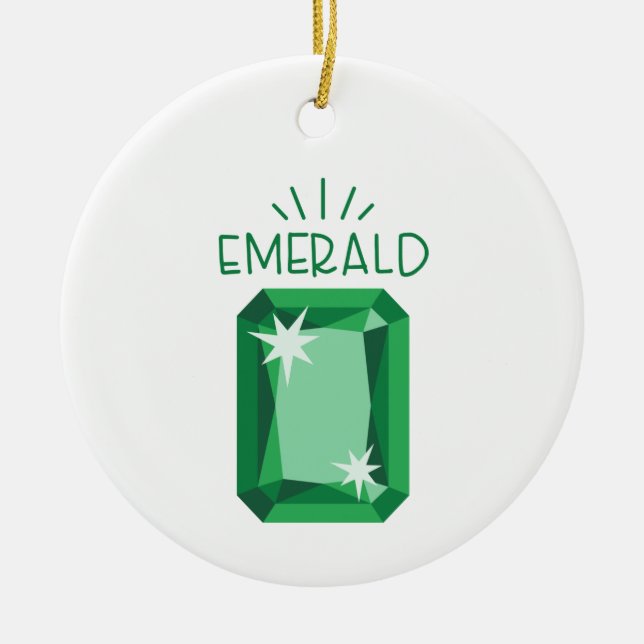 Emerald Birthstone Keramik Ornament (Vorne)