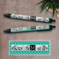 Emerald & Black Instagram 5 Foto Collage Monogramm