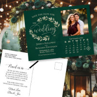 Emerald Blätter Foto Kalender Hochzeitstag Rett