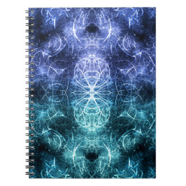 Emerald Blue Crystalline Energy Fractal Art Notizblock