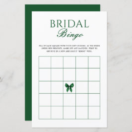 Emerald Bow Bridal Shower Bingo Game