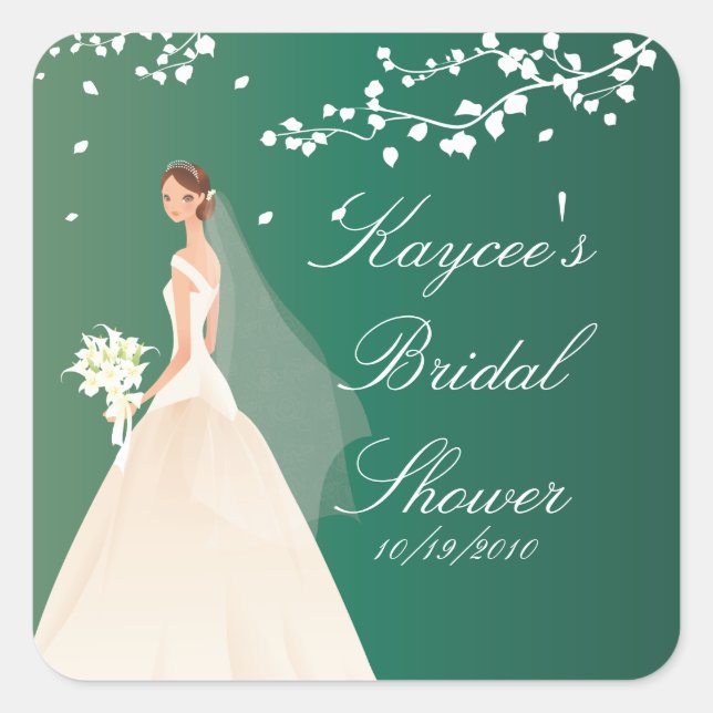 Emerald Bride Brautparty Square Sticker (Vorderseite)