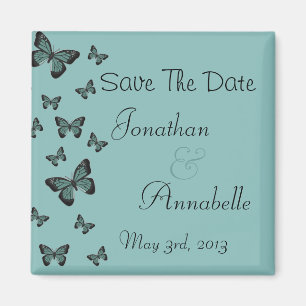 Emerald Butterfliegen Save the Date Personalisiert Magnet